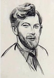 Peter Russell, drawn in 1950 by Wyndham Lewis